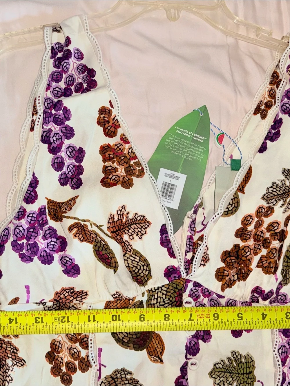 FARM Rio White Midi Dress with Purple & Brown Grape Print Brand new with tags - Picture 9 of 11